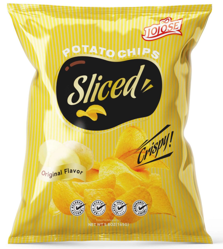 SLICED POTATO CHIPS 165g BAG