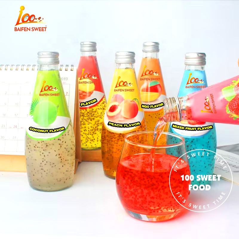 Chia Seed Drink With Fruit Juice 350ml OEM